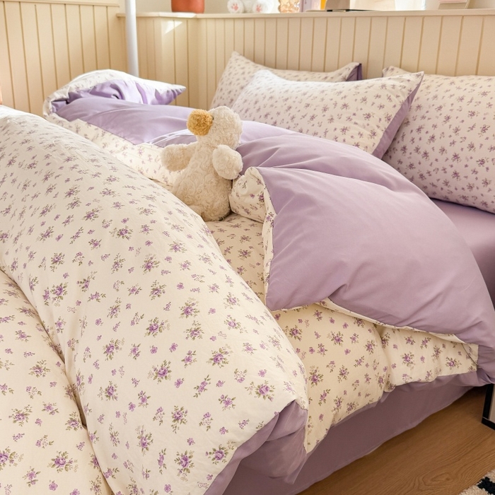 91家纺网 家纺一手货源 找家纺 鑫佳居 2026新款古法仿棉小清新印花单被套 念花溪