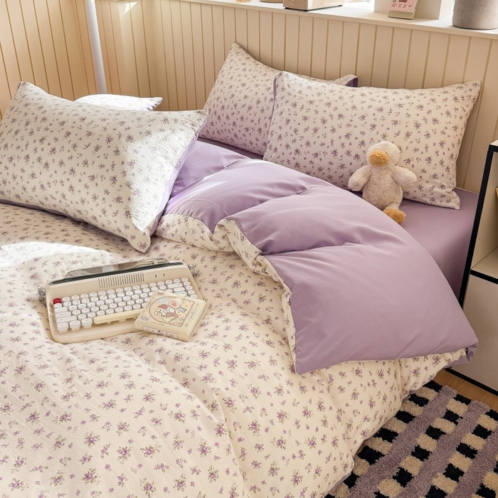 91家纺网 家纺一手货源 找家纺 鑫佳居 2026新款古法仿棉小清新印花单被套 念花溪