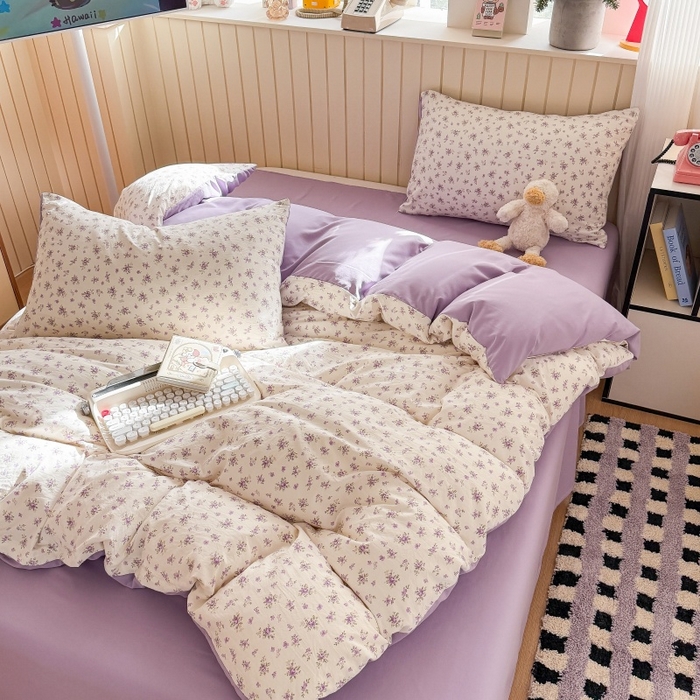 91家纺网 家纺一手货源 找家纺 鑫佳居 2026新款古法仿棉小清新印花单被套 念花溪