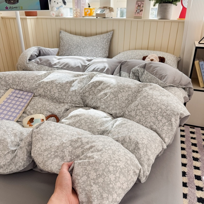 91家纺网 家纺一手货源 找家纺 鑫佳居 2026新款古法仿棉小清新印花单被套 华茵春日