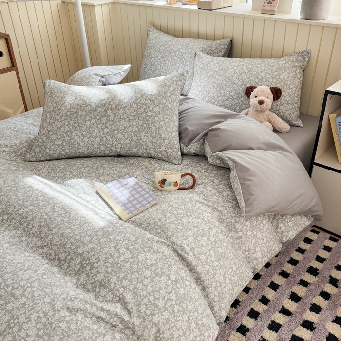 91家纺网 家纺一手货源 找家纺 鑫佳居 2026新款古法仿棉小清新印花单被套 华茵春日