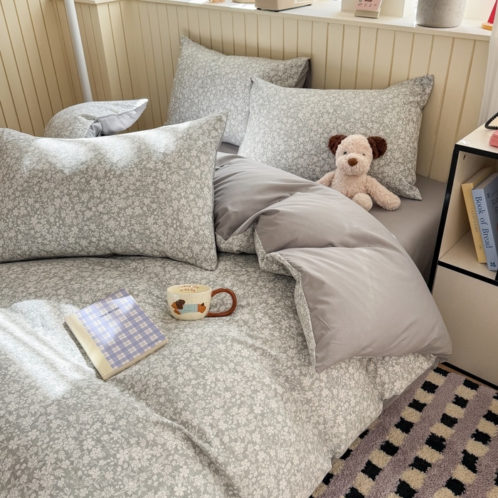 91家纺网 家纺一手货源 找家纺 鑫佳居 2026新款古法仿棉小清新印花单被套 华茵春日