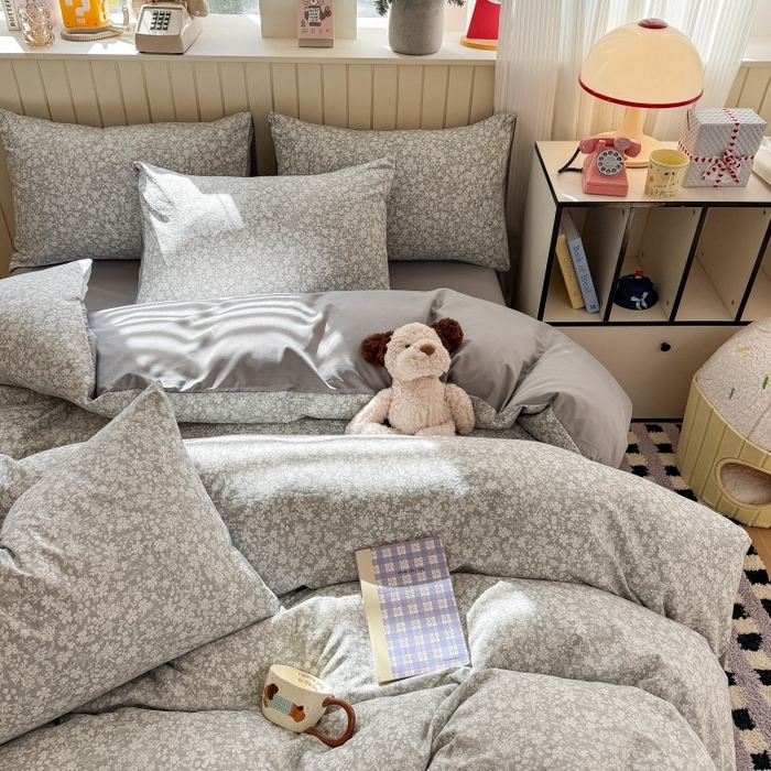 91家纺网 家纺一手货源 找家纺 鑫佳居 2026新款古法仿棉小清新印花单被套 华茵春日