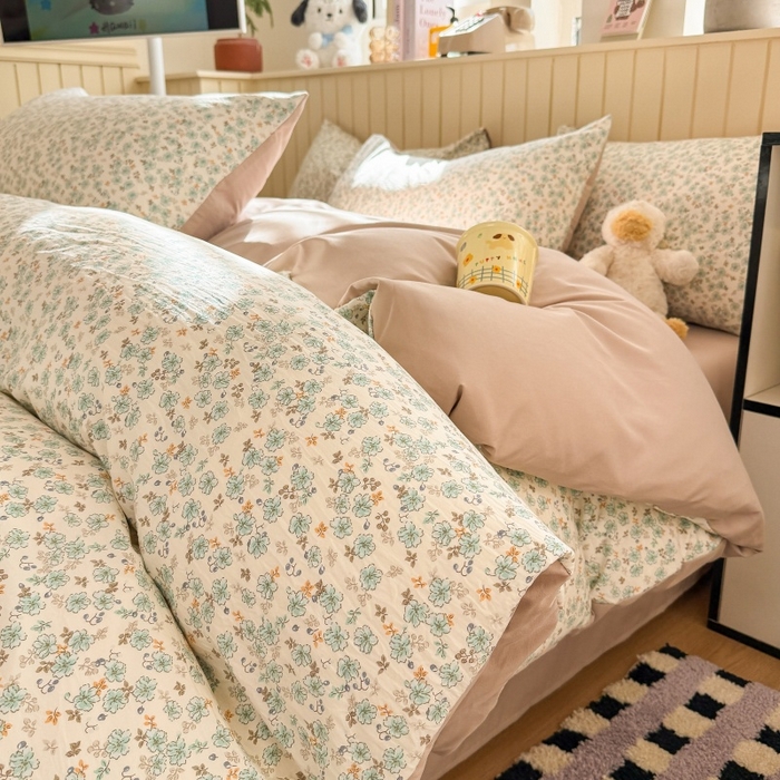 91家纺网 家纺一手货源 找家纺 鑫佳居 2026新款古法仿棉小清新印花单被套 花田错