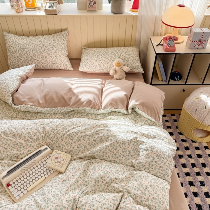 91家纺网 家纺一手货源 找家纺 鑫佳居 2026新款古法仿棉小清新印花单被套 花田错