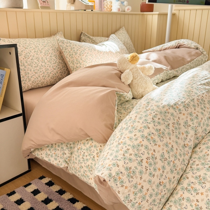 91家纺网 家纺一手货源 找家纺 鑫佳居 2026新款古法仿棉小清新印花单被套 花田错