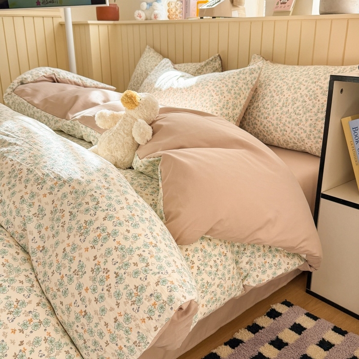 91家纺网 家纺一手货源 找家纺 鑫佳居 2026新款古法仿棉小清新印花单被套 花田错
