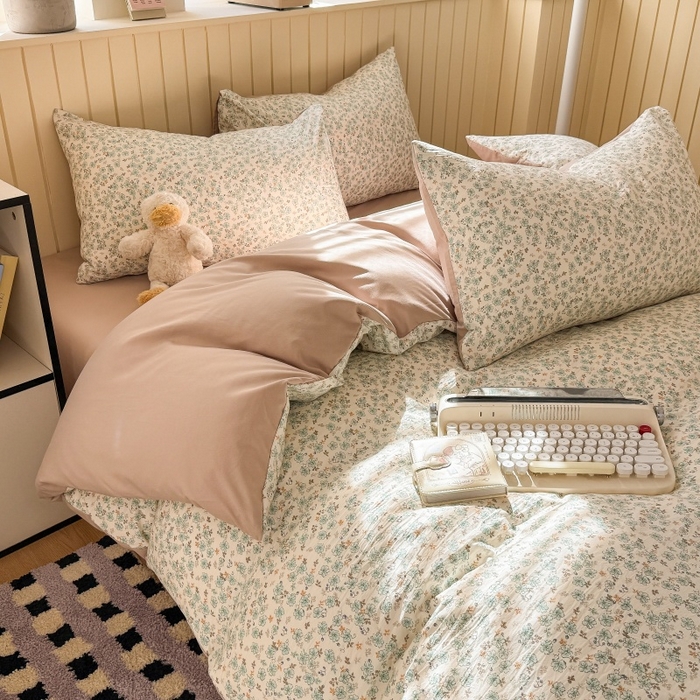 91家纺网 家纺一手货源 找家纺 鑫佳居 2026新款古法仿棉小清新印花单被套 花田错