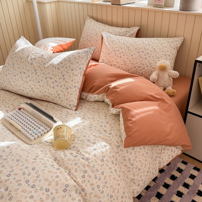 91家纺网 家纺一手货源 找家纺 鑫佳居 2026新款古法仿棉小清新印花单被套 花田