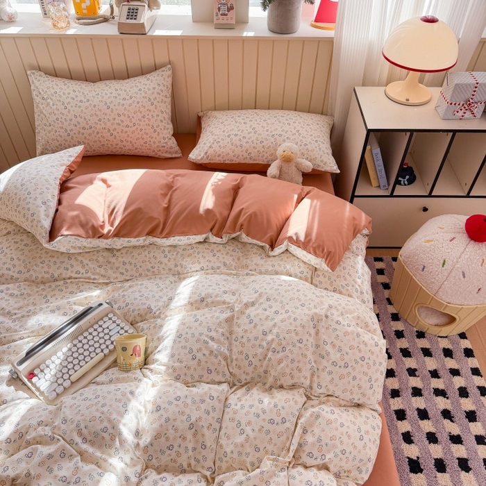 91家纺网 家纺一手货源 找家纺 鑫佳居 2026新款古法仿棉小清新印花单被套 花田