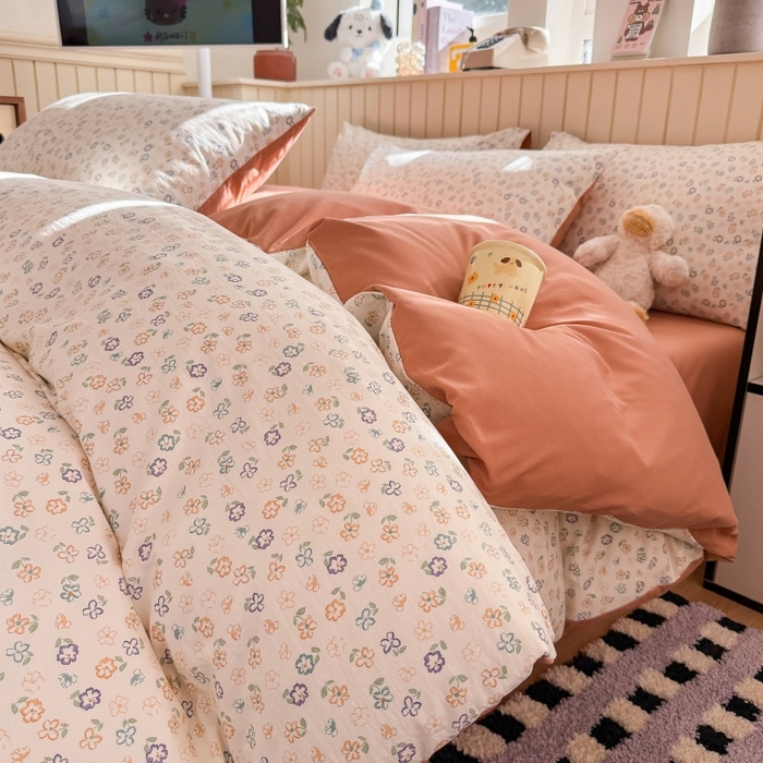 91家纺网 家纺一手货源 找家纺 鑫佳居 2026新款古法仿棉小清新印花单被套 花田