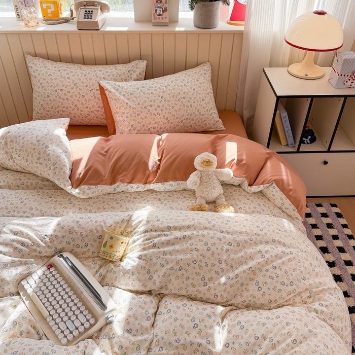 91家纺网 家纺一手货源 找家纺 鑫佳居 2026新款古法仿棉小清新印花单被套 花田