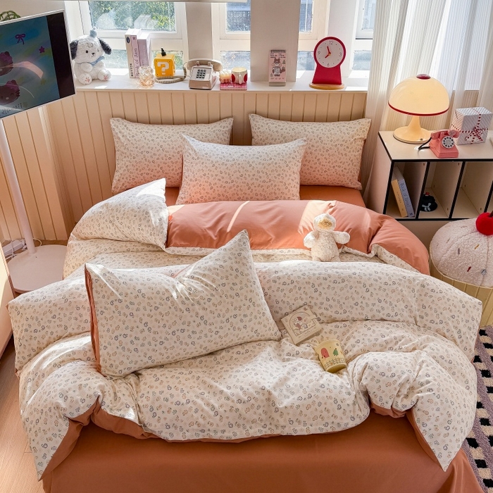 91家纺网 家纺一手货源 找家纺 鑫佳居 2026新款古法仿棉小清新印花单被套 花田