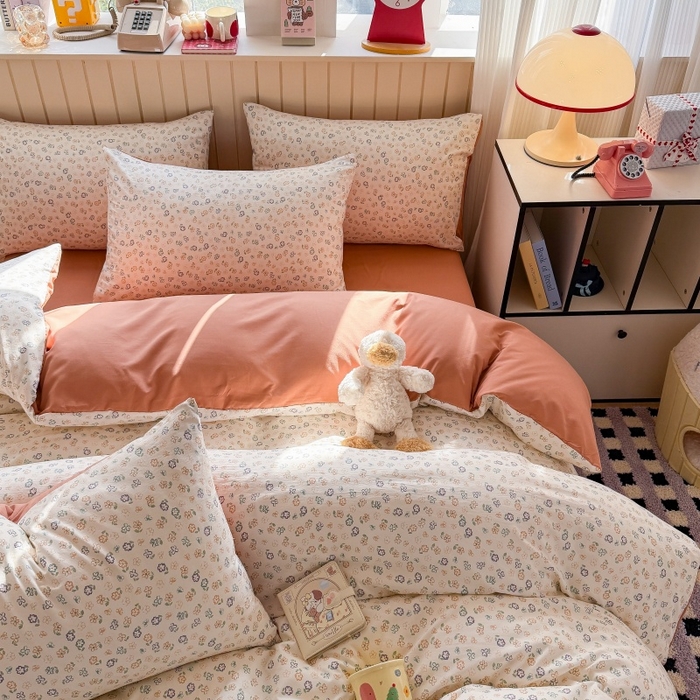 91家纺网 家纺一手货源 找家纺 鑫佳居 2026新款古法仿棉小清新印花单被套 花田