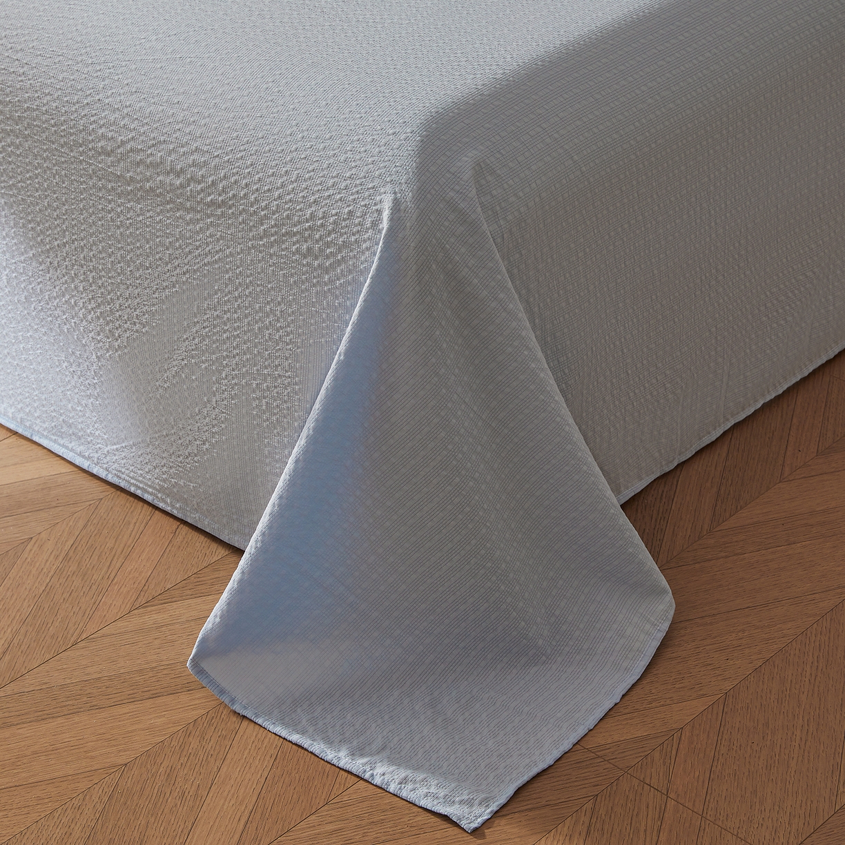 91家纺网 家纺一手货源 找家纺 熙宴家纺 2026新款云感泡芙棉花夏被四件套 蓝方格