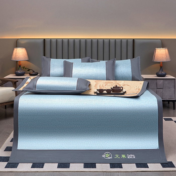 91家纺网 家纺一手货源 找家纺 席匠 2026新款双面印尼藤席凉席席子 水晶绿