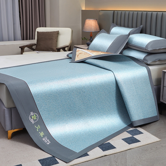 91家纺网 家纺一手货源 找家纺 席匠 2026新款双面印尼藤席凉席席子 水晶绿