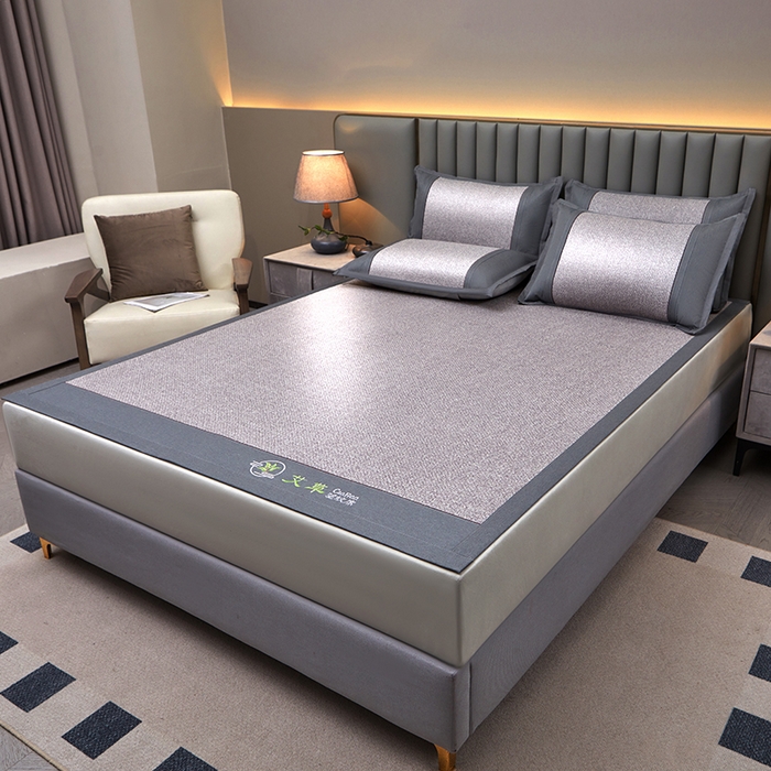 91家纺网 家纺一手货源 找家纺 席匠 2026新款双面印尼藤席凉席席子 银河灰