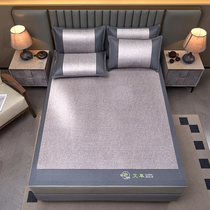 91家纺网 家纺一手货源 找家纺 席匠 2026新款双面印尼藤席凉席席子 银河灰