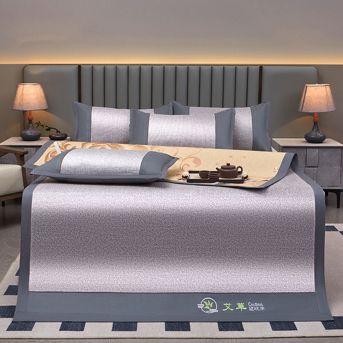 91家纺网 家纺一手货源 找家纺 席匠 2026新款双面印尼藤席凉席席子 银河灰