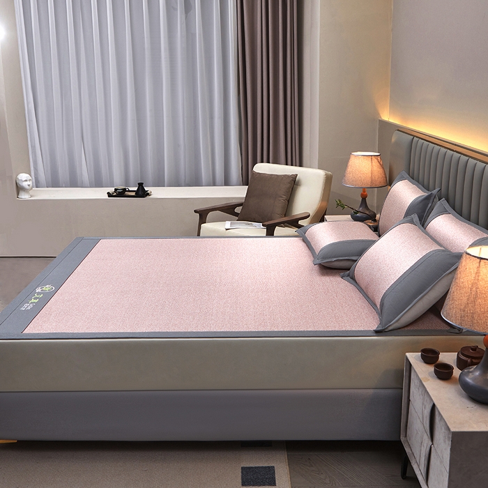 91家纺网 家纺一手货源 找家纺 席匠 2026新款双面印尼藤席凉席席子 樱花粉