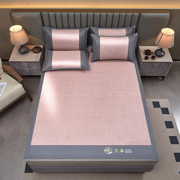 91家纺网 家纺一手货源 找家纺 席匠 2026新款双面印尼藤席凉席席子 樱花粉