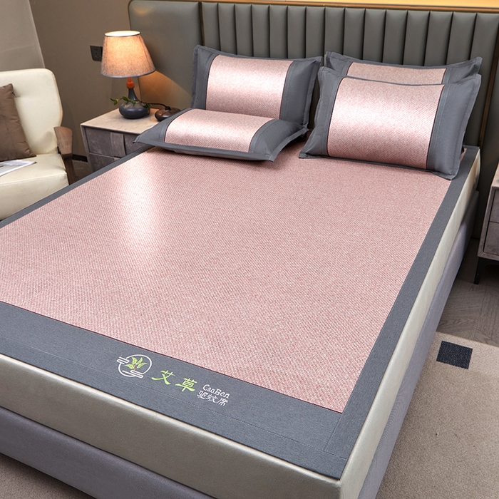 91家纺网 家纺一手货源 找家纺 席匠 2026新款双面印尼藤席凉席席子 樱花粉