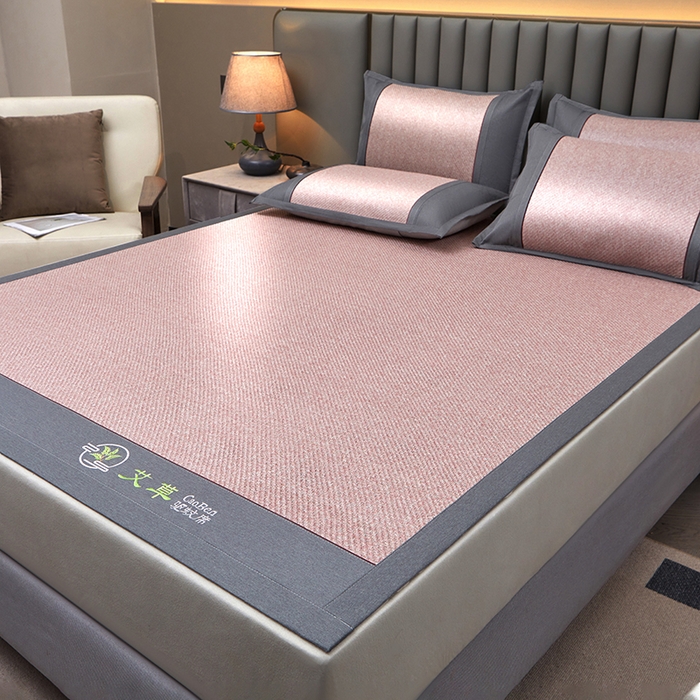 91家纺网 家纺一手货源 找家纺 席匠 2026新款双面印尼藤席凉席席子 樱花粉