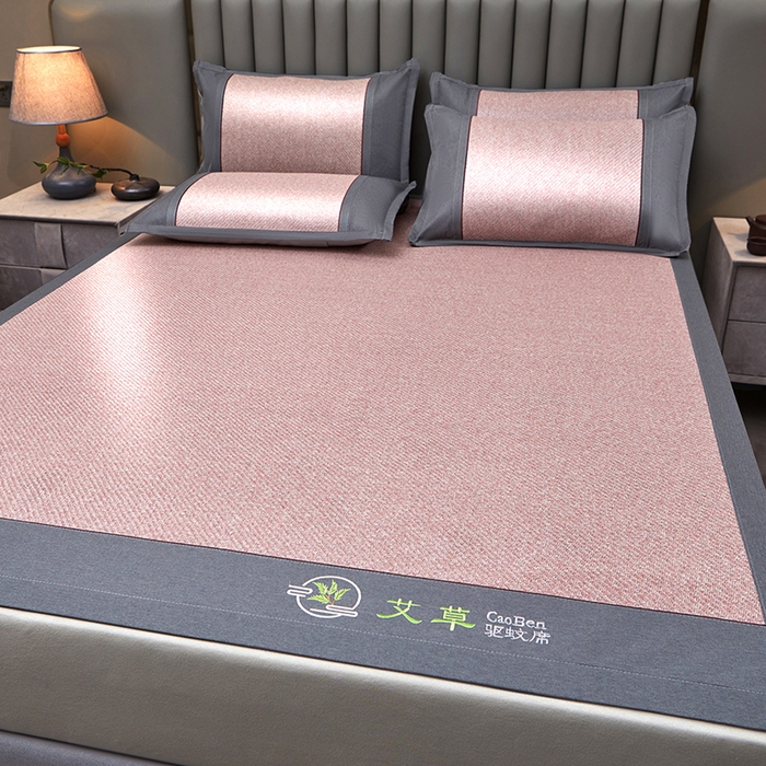 91家纺网 家纺一手货源 找家纺 席匠 2026新款双面印尼藤席凉席席子 樱花粉