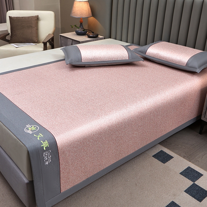 91家纺网 家纺一手货源 找家纺 席匠 2026新款双面印尼藤席凉席席子 樱花粉