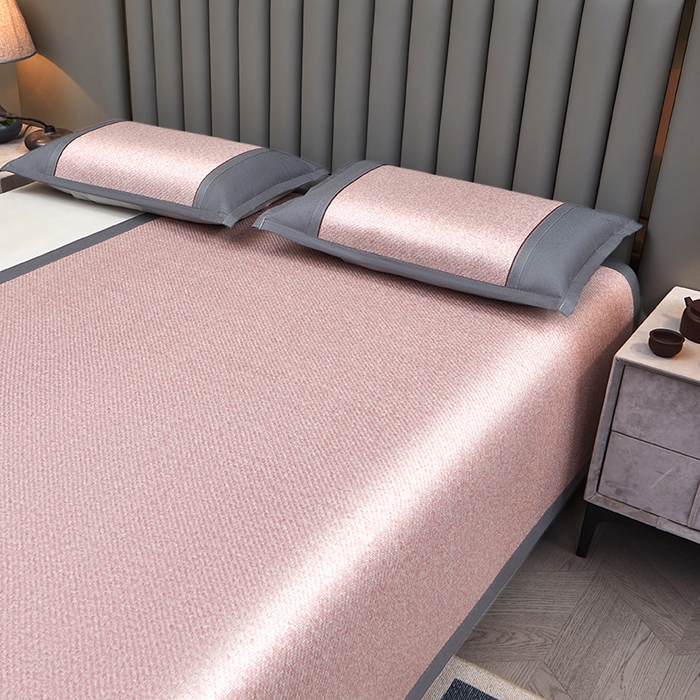 91家纺网 家纺一手货源 找家纺 席匠 2026新款双面印尼藤席凉席席子 樱花粉