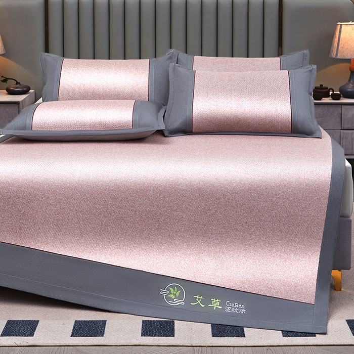 91家纺网 家纺一手货源 找家纺 席匠 2026新款双面印尼藤席凉席席子 樱花粉