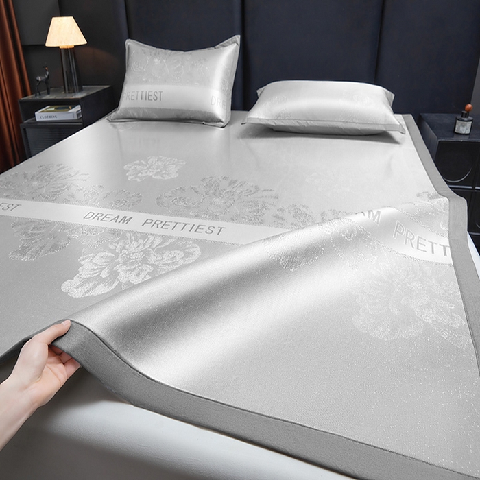 91家纺网 家纺一手货源 找家纺 航途席业 2026新款星河织梦提花粗冰丝席凉席席子 暮云灰