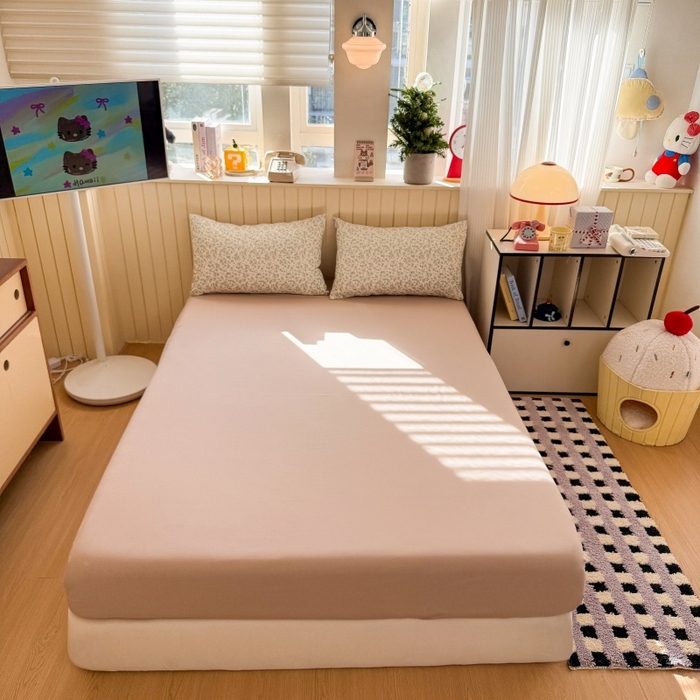 91家纺网 家纺一手货源 找家纺 （总）鑫佳居 2026新款古法仿棉小清新印花单床笠