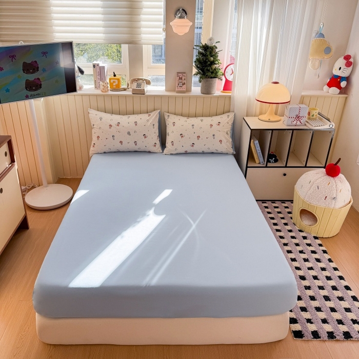 91家纺网 家纺一手货源 找家纺 鑫佳居 2026新款古法仿棉小清新印花单床笠 童趣甜日