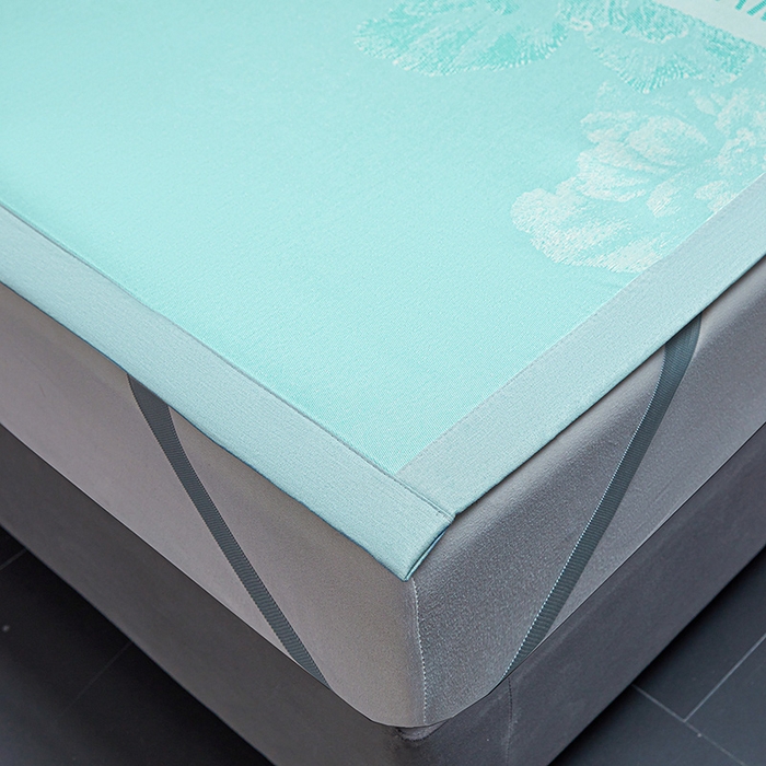 91家纺网 家纺一手货源 找家纺 航途席业 2026新款星河织梦提花粗冰丝席凉席席子 松间绿