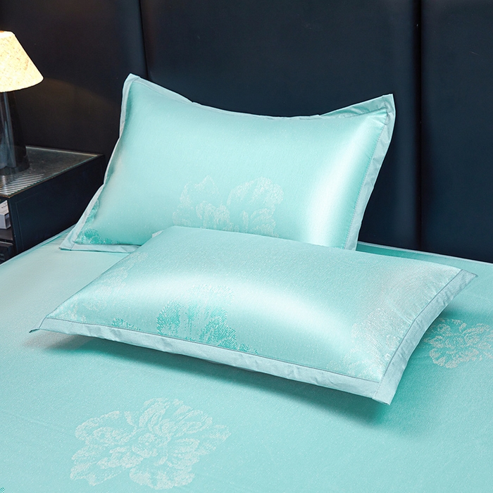 91家纺网 家纺一手货源 找家纺 航途席业 2026新款星河织梦提花粗冰丝席凉席席子 松间绿