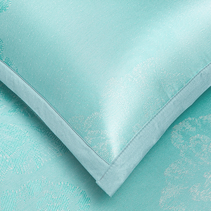 91家纺网 家纺一手货源 找家纺 航途席业 2026新款星河织梦提花粗冰丝席凉席席子 松间绿