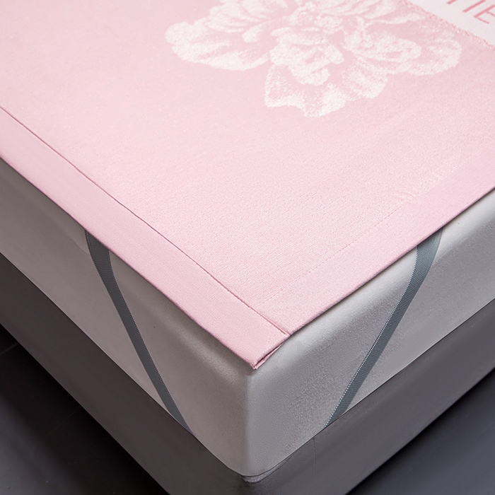 91家纺网 家纺一手货源 找家纺 航途席业 2026新款星河织梦提花粗冰丝席凉席席子 桃夭粉