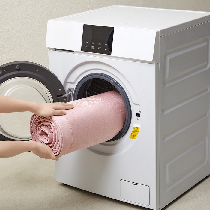 91家纺网 家纺一手货源 找家纺 航途席业 2026新款星河织梦提花粗冰丝席凉席席子 桃夭粉