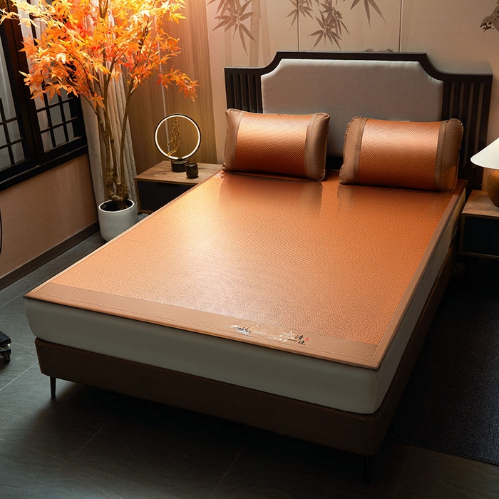 91家纺网 家纺一手货源 找家纺 （总）航途席业 2026新款山河清风印尼双面藤凉席席子