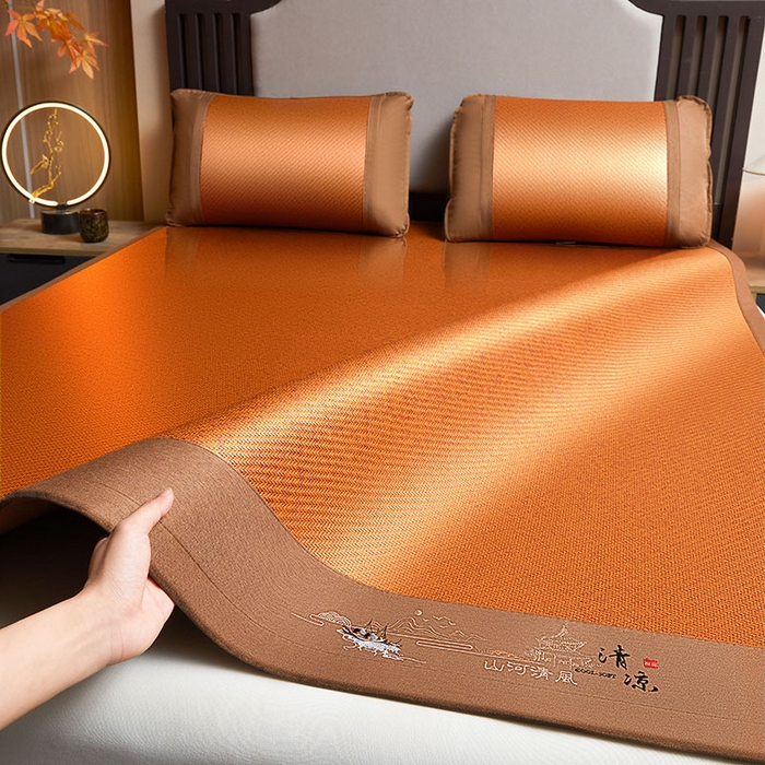 91家纺网 家纺一手货源 找家纺 （总）航途席业 2026新款山河清风印尼双面藤凉席席子