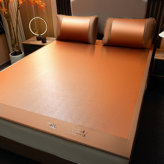 91家纺网 家纺一手货源 找家纺 （总）航途席业 2026新款山河清风印尼双面藤凉席席子