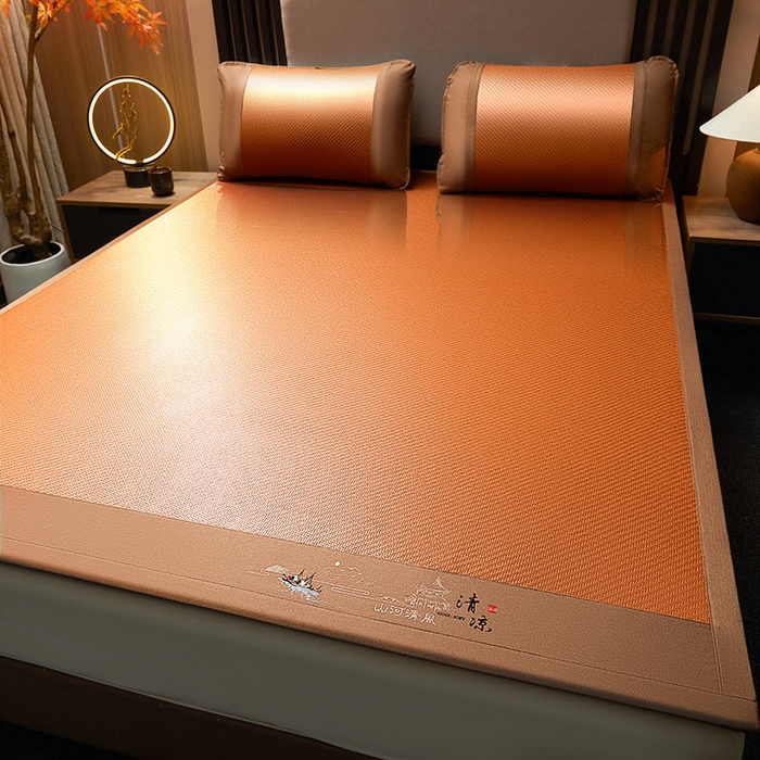 91家纺网 家纺一手货源 找家纺 （总）航途席业 2026新款山河清风印尼双面藤凉席席子