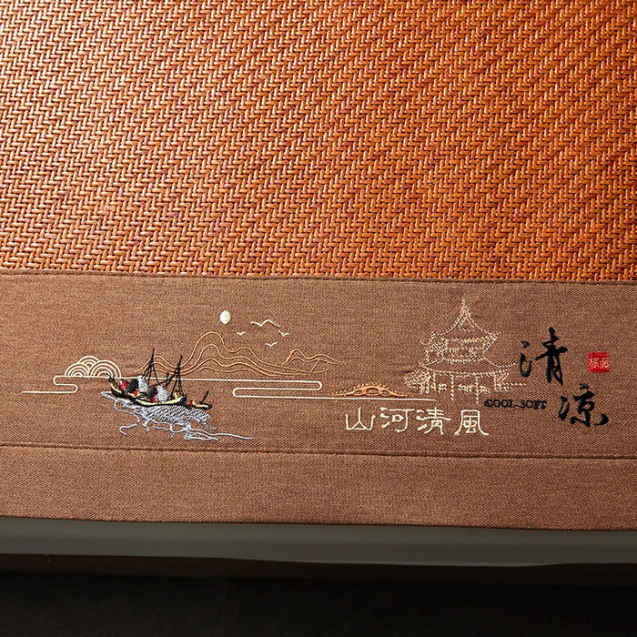 91家纺网 家纺一手货源 找家纺 （总）航途席业 2026新款山河清风印尼双面藤凉席席子