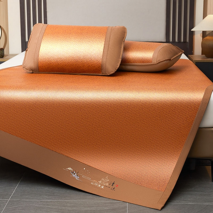 91家纺网 家纺一手货源 找家纺 （总）航途席业 2026新款山河清风印尼双面藤凉席席子