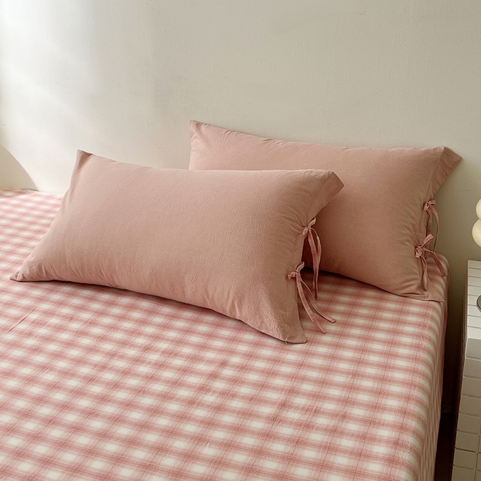 91家纺网 家纺一手货源 找家纺 （总）麦朵家居 2026色织全棉水洗棉四件套简约系列无印风床笠单被套长绒棉套件