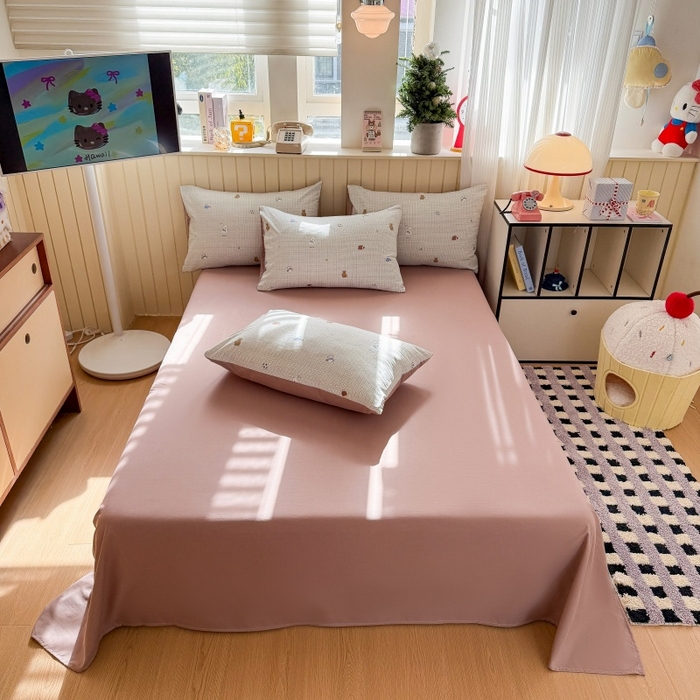 91家纺网 家纺一手货源 找家纺 （总）鑫佳居 2026新款古法仿棉小清新印花单床单