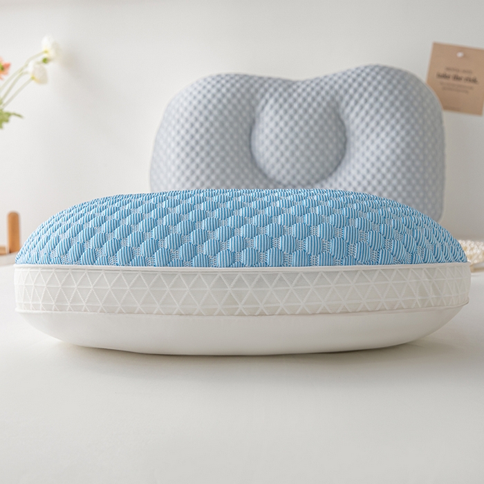 91家纺网 家纺一手货源 找家纺 永乐枕芯 2026新款凉豆豆蝶形护颈枕枕头枕芯 凉豆豆蝶形枕蓝