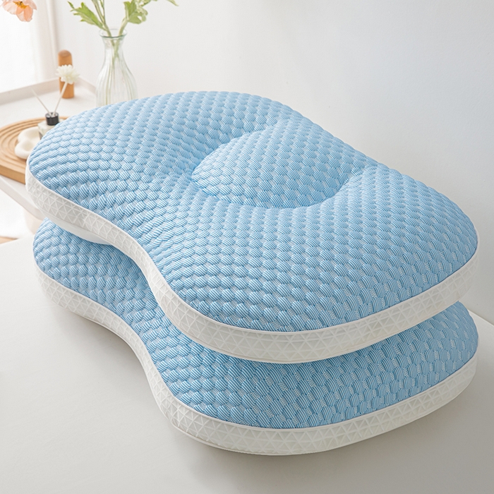 91家纺网 家纺一手货源 找家纺 永乐枕芯 2026新款凉豆豆蝶形护颈枕枕头枕芯 凉豆豆蝶形枕蓝